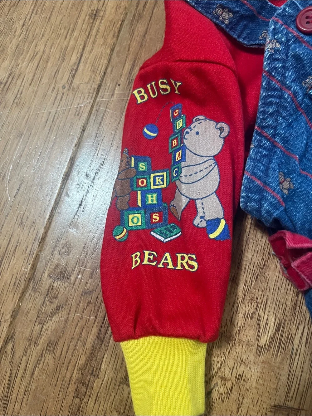 Vintage OshKosh b’gosh overalls and shirt 6-9mths bears 100% cotton kids #728
